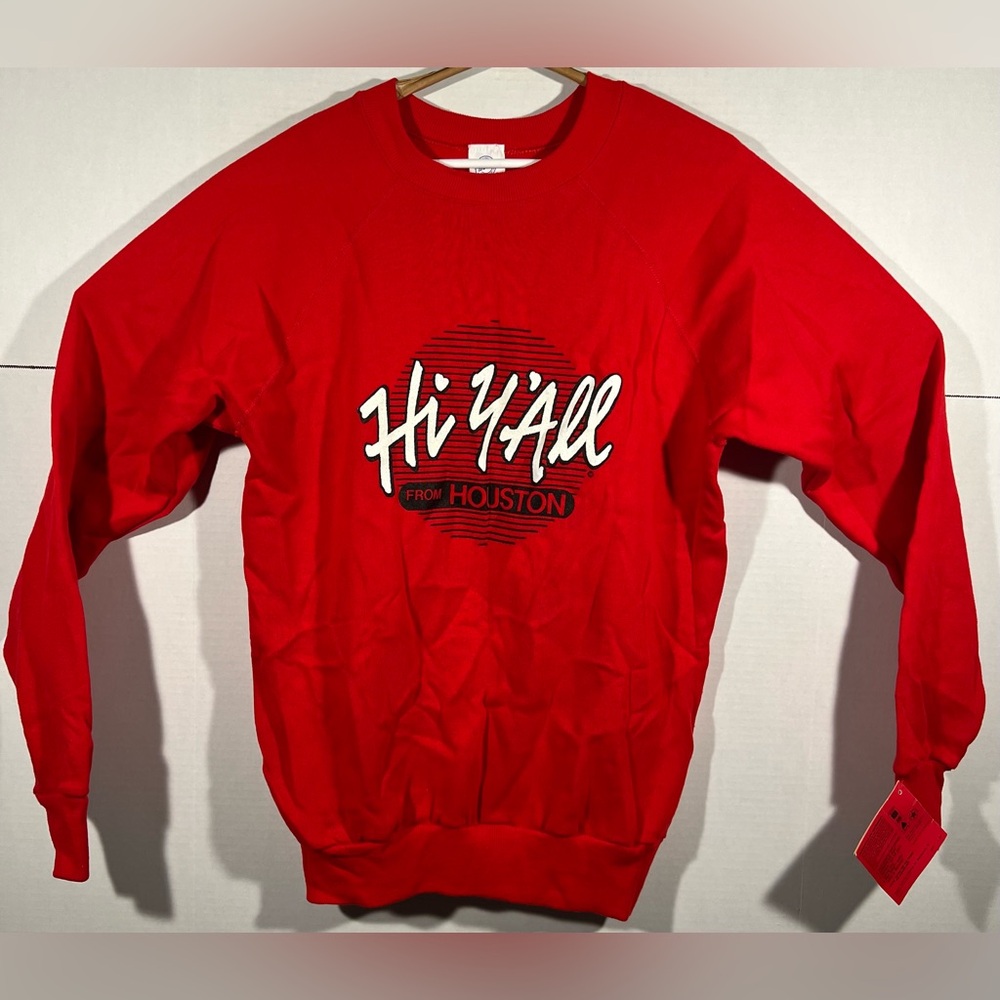 VTG 80s Pannill Sweatshirt Co Houston Texas Crewneck Pullover XL Red Travel USA
